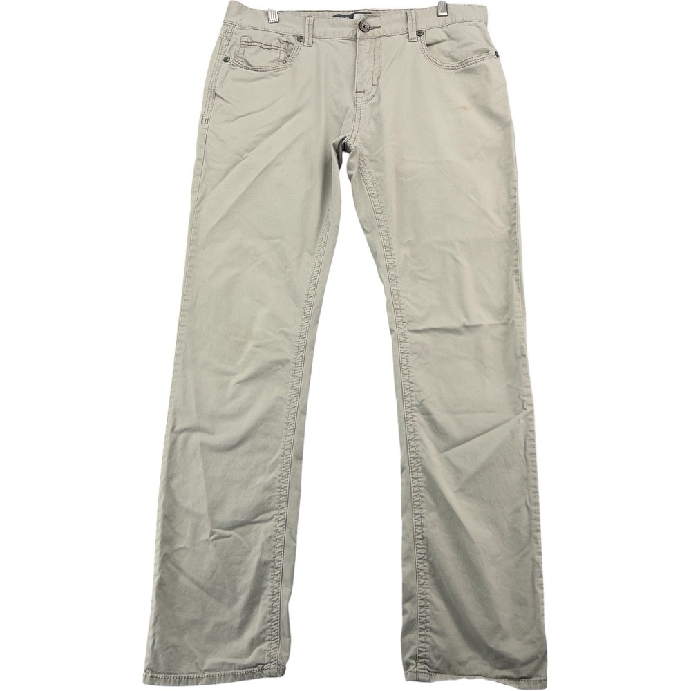 BKE Carter Straight Men's 34L Beige Stretch Casual Pants 34x32 Cotton Blend